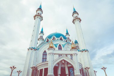 Kazan, Rusya - 15 Eylül 2019: Kul Şerif camii görünümü