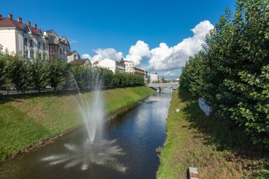 Kazan, Rusya - 08 Eylül 2019: Kazan şehir manzarası, Tataristan 
