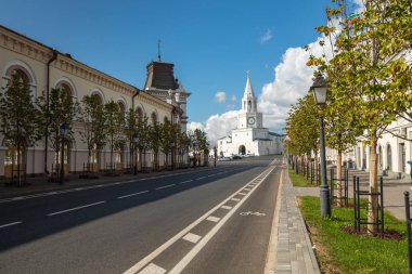 Kazan, Rusya - 08 Eylül 2019: Kazan şehir manzarası, Tataristan 