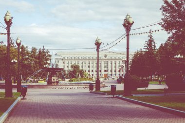 Irkutsk, Rusya - 08 Eylül 2019: Sovyetler Evi, Governme