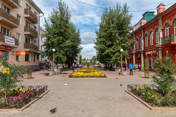 Ulan Ude, Rusko-září 06, 2019: ulica Lenina je největší — Stock fotografie