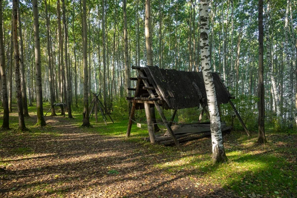 Casa tradicional de madera siberiana en el Taltsy Architectural-Et — Foto de Stock