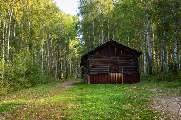 Casa tradițională din lemn siberian în Taltsy Architectural-Et — Fotografie, imagine de stoc