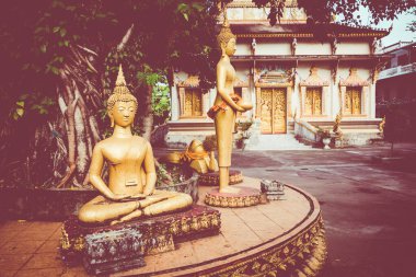 Budist tapınağındaki Buda heykeli Vat Haysoke, Vientiane 'de. Laos. 
