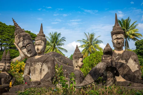 Boeddha park Xieng Khouane in Vientiane, Laos. Beroemde reis — Stockfoto