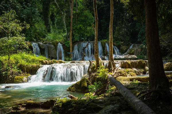 Tad Sae Waterfall in Luang Prabang Province, Laos. — стокове фото