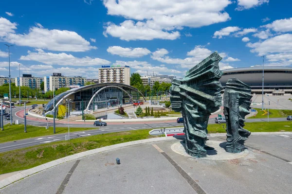 Katowice Polonia Giugno 2020 Foto Aerea Del Monumento Degli Insorti — Foto Stock