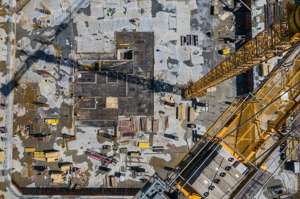 Katowice Poland June 2020 Contstruction Site Aerial View New Apartment — Stock Photo, Image