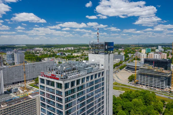 Katowice Polen Juni 2020 Luchtfoto Van Courtyard Marriott Bussiness Hotel — Stockfoto