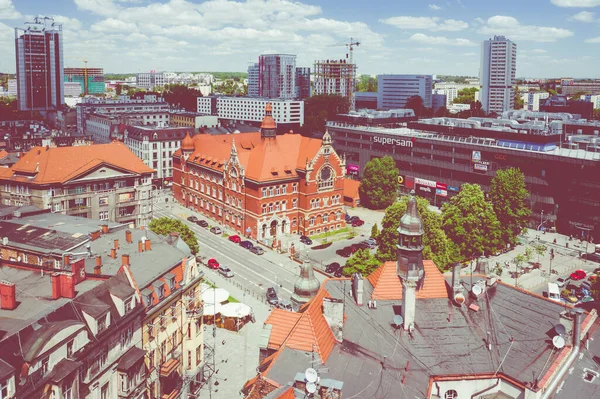 Katowice Poland Iune 2020 Aerial View City Center Katowice Upper — стоковое фото