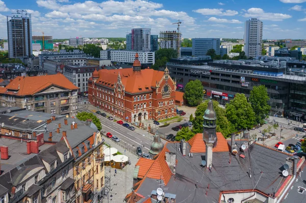 Katowice Poland June 2020 Aerial View City Center Katowice Upper — Stock Photo, Image