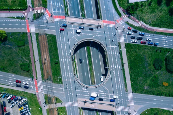 Architektura Centrum Katowic Widok Lotu Ptaka Zielone Trawy Górny Śląsk — Zdjęcie stockowe