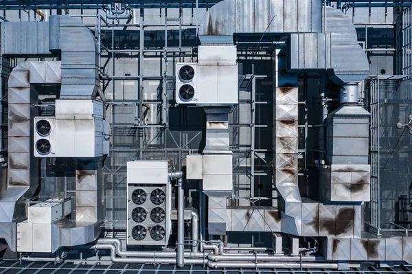 Air Condition Ventilation System Building Roof Industrial Air System Ventilation — Stock Photo, Image