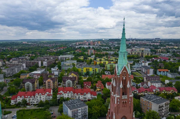 Dabrowa Gornicza Poland June 2020 Aerial View City Center Dabrowa — Stock Photo, Image