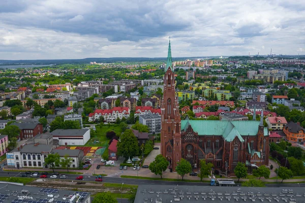 Dabrowa Gornicza Polónia Junho 2020 Vista Aérea Centro Cidade Dabrowa — Fotografia de Stock