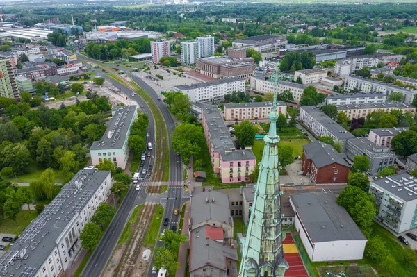Dabrowa Gornicza Poland June 2020 Aerial View City Center Dabrowa — 스톡 사진