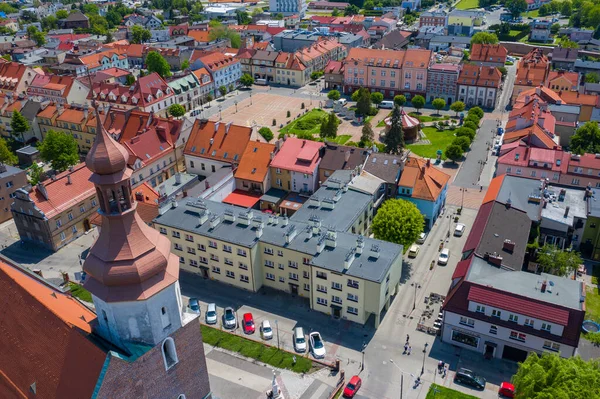 Zory Poland Juni 2020 Flygfoto Över Centrala Torget Zory Övre — Stockfoto