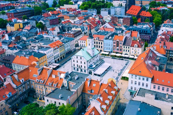 Gliwice Polonia Junio 2020 Vista Aérea Del Casco Antiguo Gliwice —  Fotos de Stock