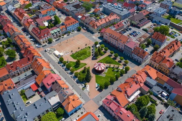 Vista Aérea Plaza Central Zory Silesia Superior Polonia —  Fotos de Stock