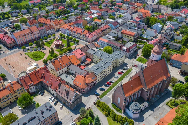 Letecký Pohled Centrální Náměstí Zory Horní Slezsko Polsko — Stock fotografie