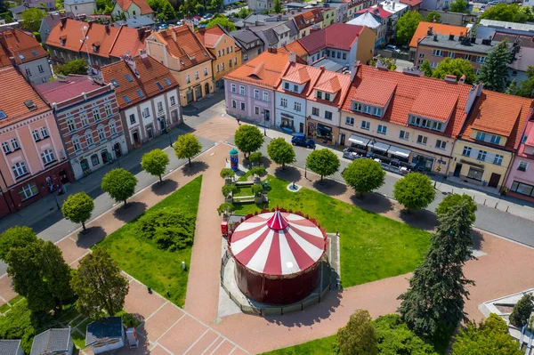 Αεροφωτογραφία Της Κεντρικής Πλατείας Στο Ζόρι Άνω Σιλεσία Πολωνία — Φωτογραφία Αρχείου