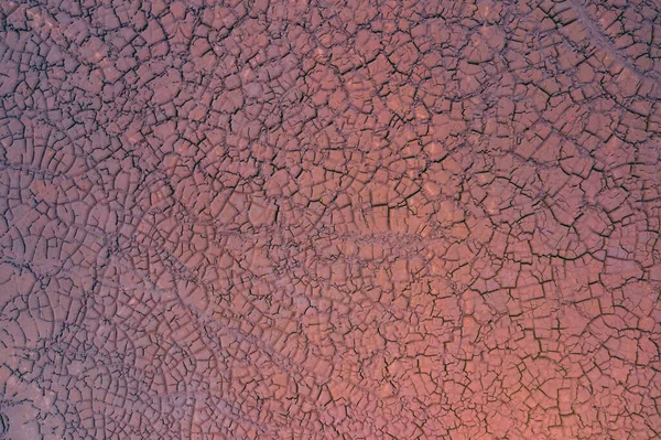 Посуха Вигляд Повітряний Вид Тріщин Землі Текстура Пустельний Краєвид — стокове фото