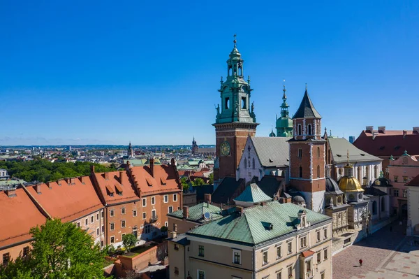 Krakow Poland June 2020 Krakow Aerial View Royal Wawel Castle — Stock Photo, Image