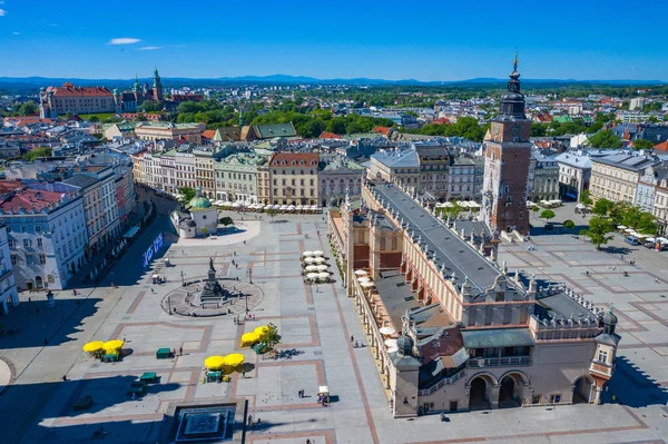 Krakow Polonia Giugno 2020 Vista Aerea Della Città Vecchia Cracovia — Foto Stock