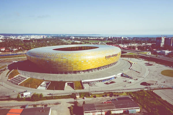 Gdansk Polen Juni 2020 Luchtfoto Van Stadion Energa Thuisstadion Van — Stockfoto