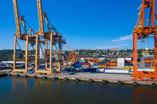 Gdynia Port Aerial View Baltský Kontejnerový Terminál Gdyňském Přístavu Shora — Stock fotografie