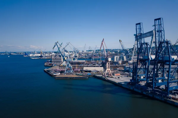 Gdynia Port Aerial View Baltic Container Terminal Gdynia Harbour Pomeranian — Stock Photo, Image