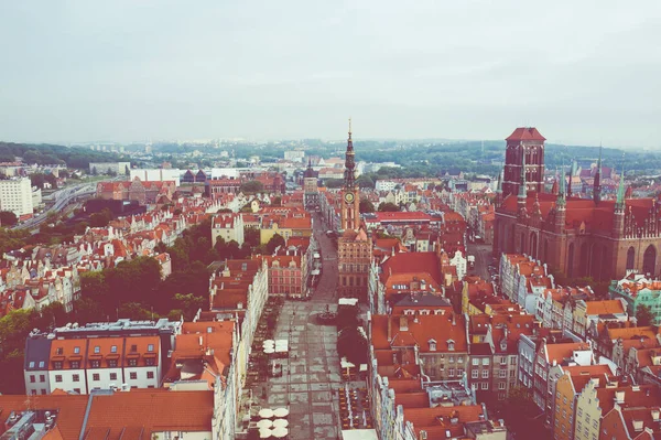 Gdansk Polónia Junho 2020 Vista Aérea Cidade Velha Gdansk Tricidade — Fotografia de Stock