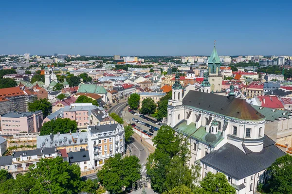 Lublin Polonya Eski Şehrin Havadan Görünüşü Lublin Kuş Bakışı Turistik — Stok fotoğraf