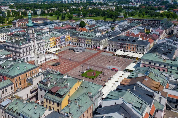 Zamosc Pologne Vue Aérienne Vieille Ville Place Principale Ville Avec — Photo