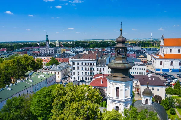 Замоск Польша Вид Воздуха Старый Город Главную Площадь Города Ратушей — стоковое фото