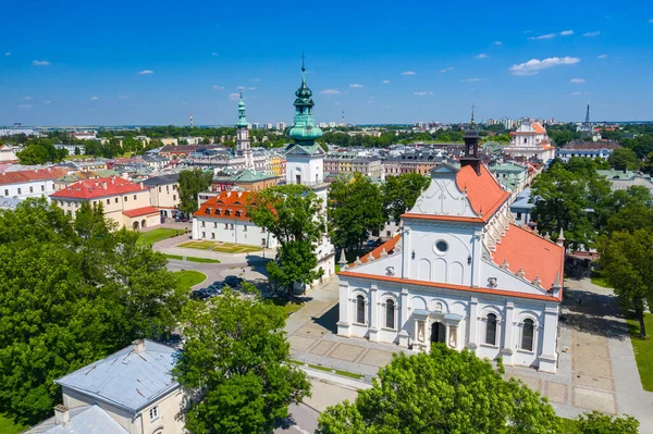 Zamosc Polen Flygfoto Över Gamla Stan Och Stadens Största Torg — Stockfoto