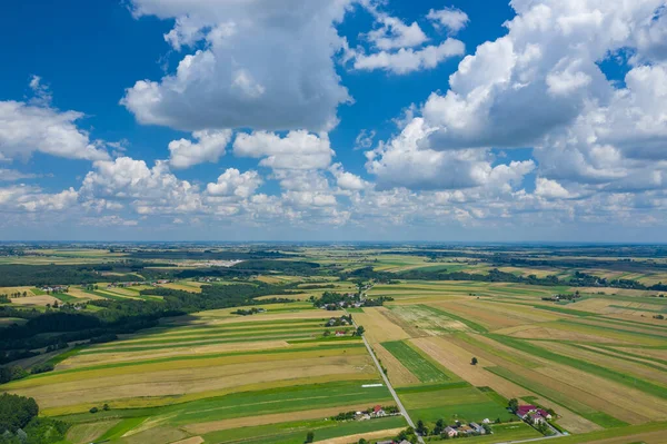 Vista Aérea Del Paisaje Rural Polonia — Foto de Stock