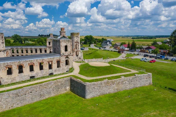 Schloss Krzyztopor Polen Luftaufnahme Der Alten Zerstörten Burg Ujazd Woiwodschaft — Stockfoto