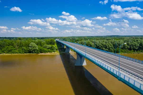 Most Nad Wisłą Kamien Polska Widok Lotu Ptaka Wisłę Najdłuższą — Zdjęcie stockowe