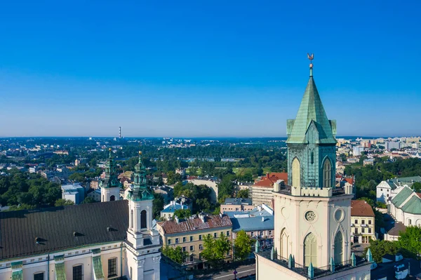 Lublin Polsko Letecký Pohled Staré Město Turistický Střed Města Lublin — Stock fotografie