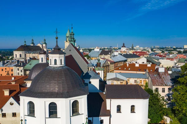 Lublin Polonya Eski Şehrin Havadan Görünüşü Lublin Kuş Bakışı Turistik — Stok fotoğraf