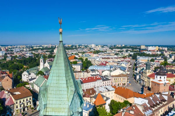 Lublin Polsko Letecký Pohled Staré Město Turistický Střed Města Lublin — Stock fotografie