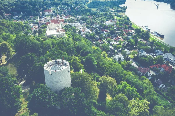 Kazimierz Dolny Lengyelország Légi Kilátás Torony Vár Kazimierz Dolny Vistula — Stock Fotó