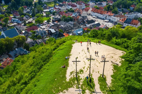 Kazimierz Dolny Poland Aerial View Three Crosses Hill Kazimierz Dolny — Stock Photo, Image