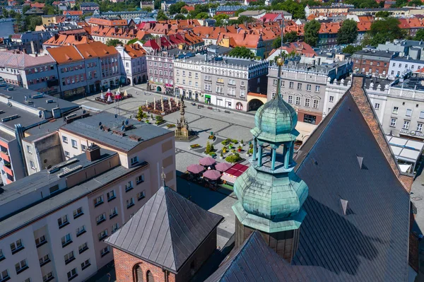 Raciborz Pologne Vue Aérienne Place Principale Centre Ville Raciborz Haute — Photo