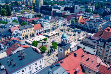 Rybnik. Polonya. Rybnik 'in ana meydanı ve şehir merkezi, Yukarı Silezya. Polonya.