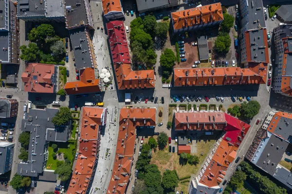 Raciborz Polsko Letecký Pohled Hlavní Náměstí Centrum Města Raciborz Horní — Stock fotografie