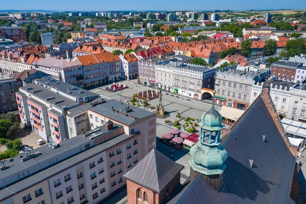 Det Raciborz Polen Flygfoto Över Stora Torget Och Centrum Raciborz — Stockfoto