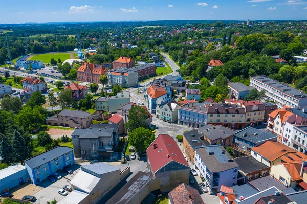 Wodzislaw Slaski Poland Aerial View Main Square City Center Wodzislaw — Stock Photo, Image
