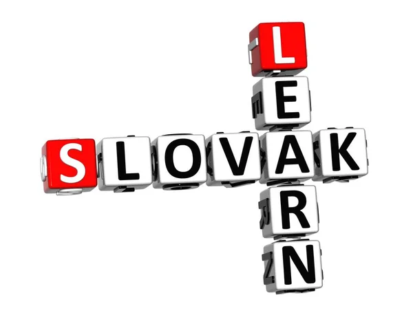 Eslovaco Fale Aprenda Quebra Cabeça Palavras Cruzadas Branco Vermelho — Fotografia de Stock
